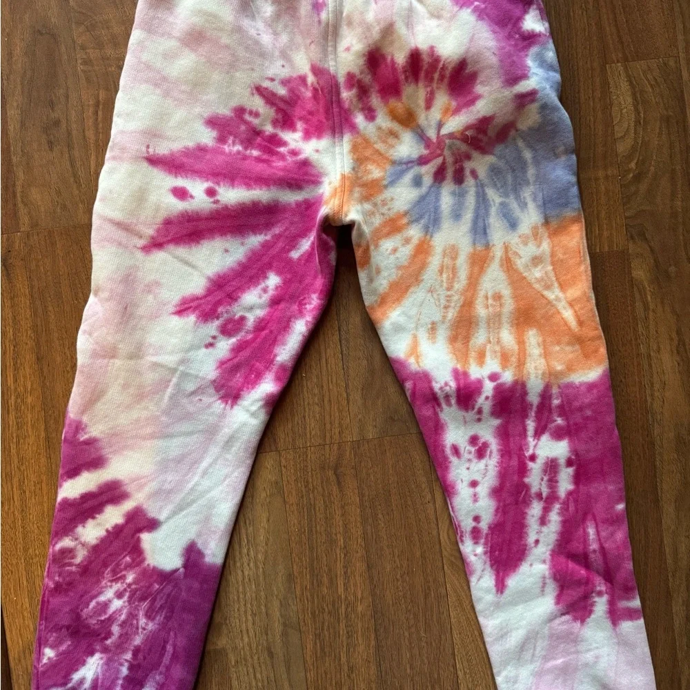 Lands’ End‎ Tie Dye Jogger Pants Pink Tie Dye, Girls Size LRG 10 12 Sweatpants - Picture 5 of 5